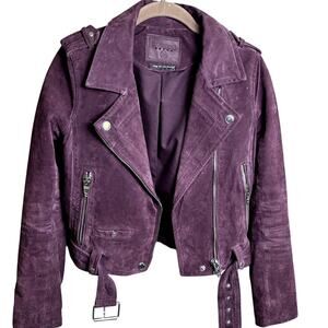 BlankNYC NWOT Plum/Purple Moto Suede Concert Festival Jacket Size XS